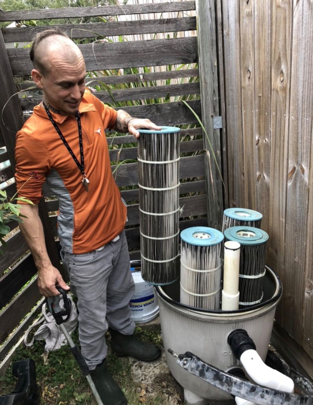 Clean filter cartridges going back into the filter